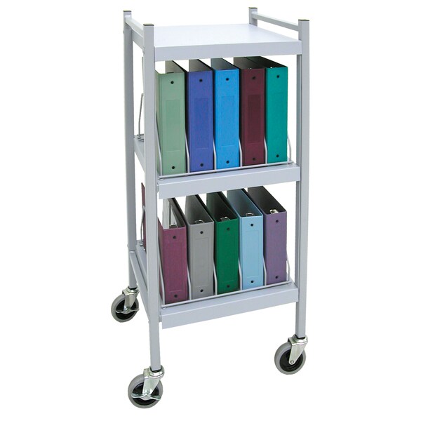 Mobile Mini Open Binder/Chart Rack Strg System 3 Shelves 10 Binder Cap